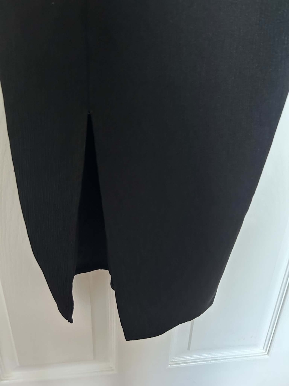 Women’s Black Midi Slip Dress with Spaghetti Straps - Picture 4 of 6